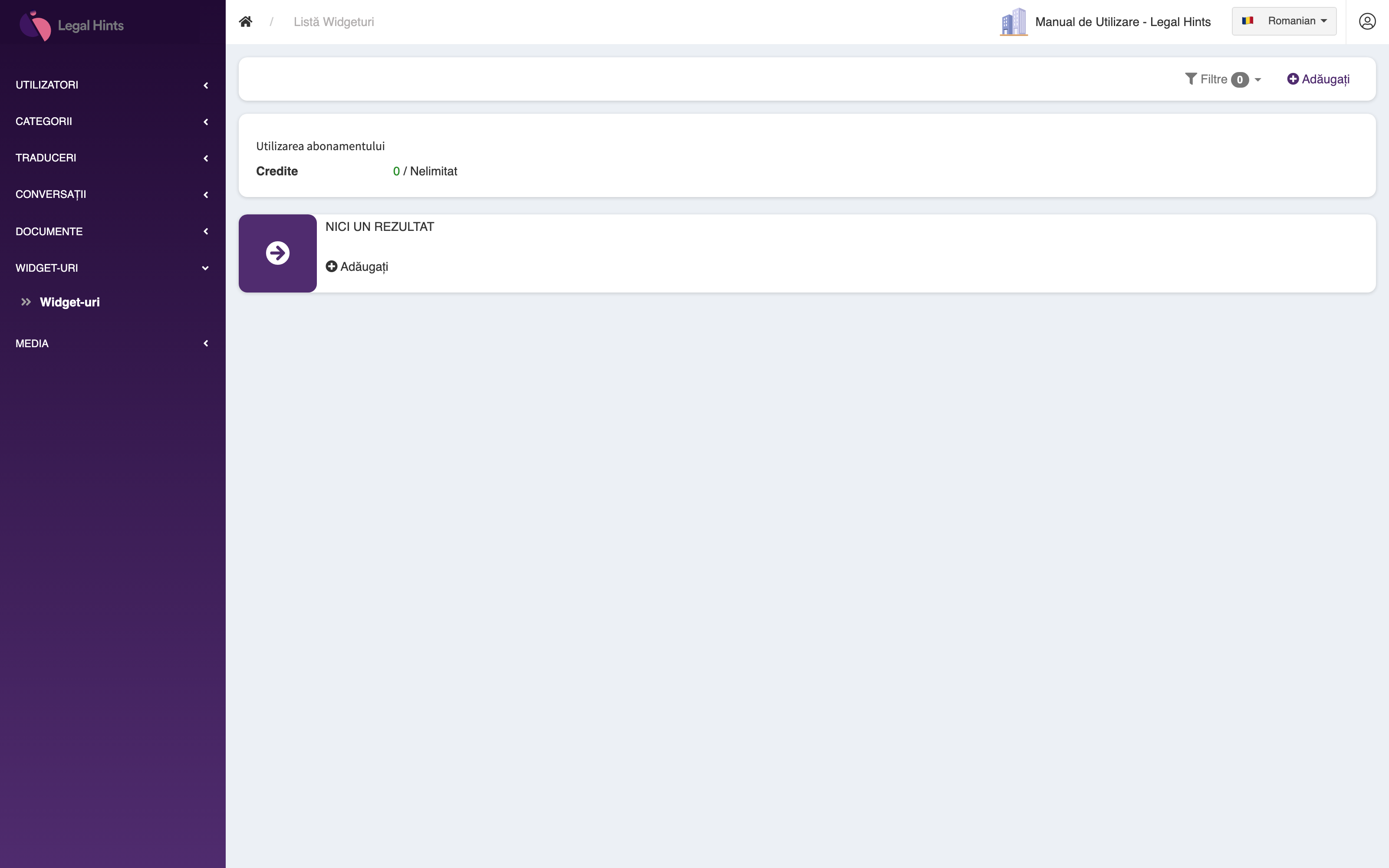 Lista widget-urilor de chat integrabile ale organizației